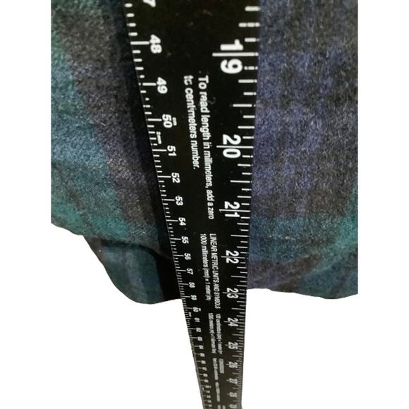 Giorgio Sant'Angelo Blue Green Plaid Wool Peacoat 12, Vintage, Preppy, Cozy - Picture 8 of 9